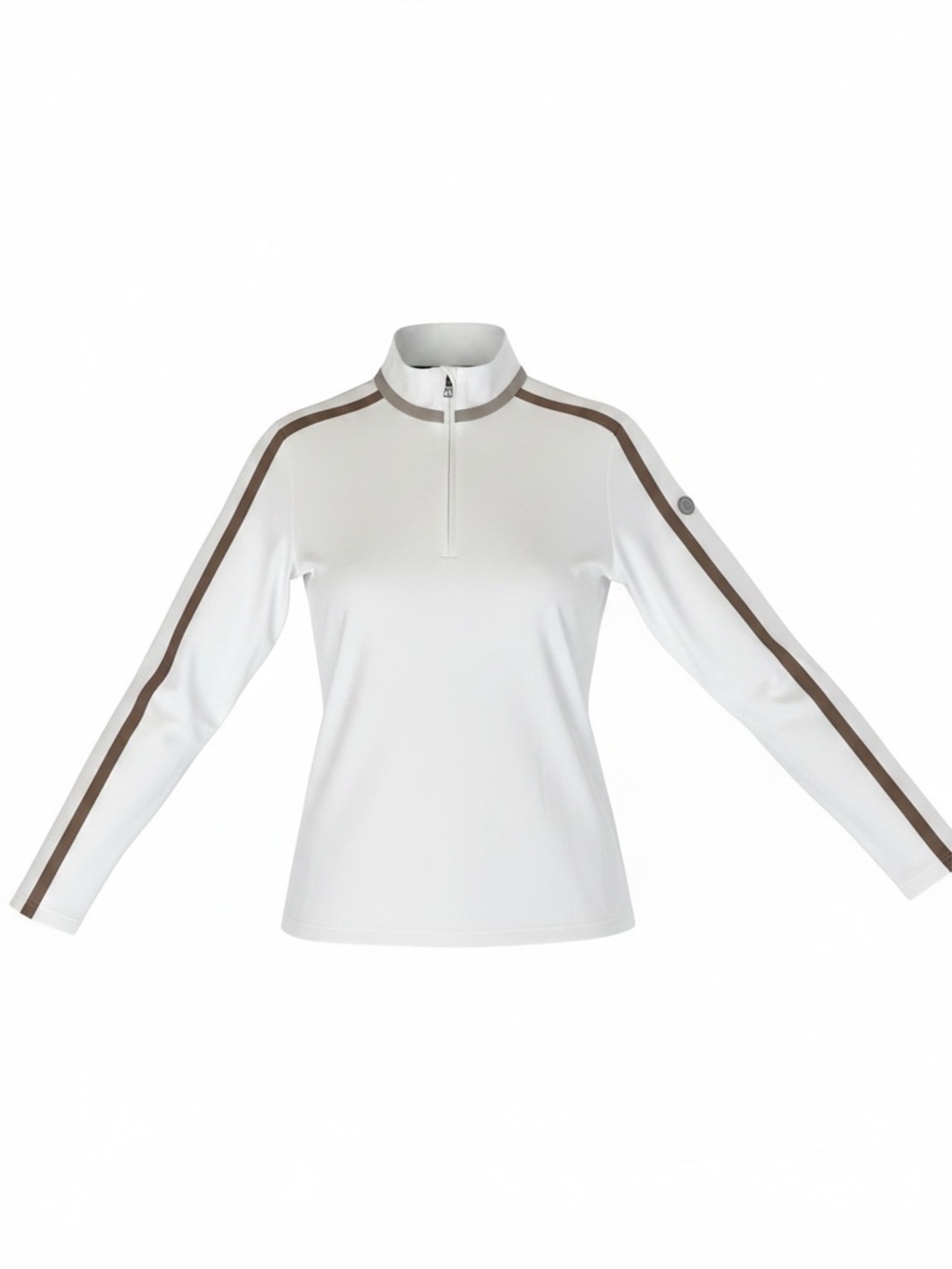 Bogner Energear Women’s Quarter-Zip Performance Top White/Taupe Size M/8